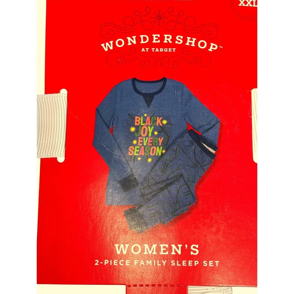 New Wondershop at Target Women Blue XXL 2 Piece Family Sleep Set Alice Butts Art - Picture 3 of 5